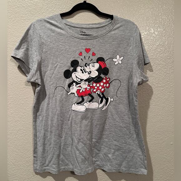 Disney Tops - Disney Mickey & Minnie Mouse Love & Kisses Valentines Day Tee Sz L